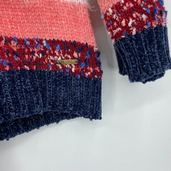MARC NEW YORK Andrew Marc Blue Pink White Eyelash Knit Pullover Sweater Large - Picture 3 of 5